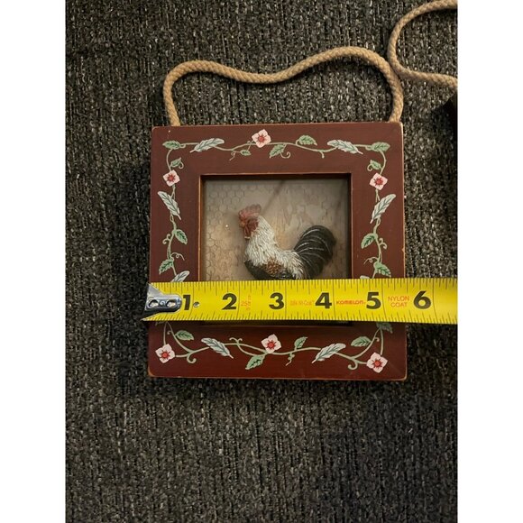 Lot of 2 Framed Roosters Shadow Box Chicken... - Picture 2 of 8